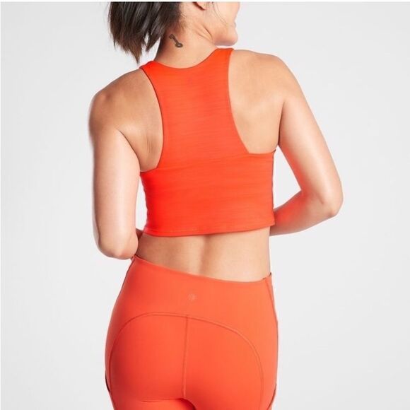 ATHLETA Ultimate Space Dye Crop In Supersonic A-C Racing Red Women’s Size Medium - Picture 2 of 6